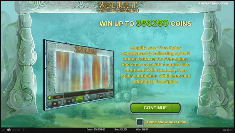 Secret Of The Stones slot game artwork