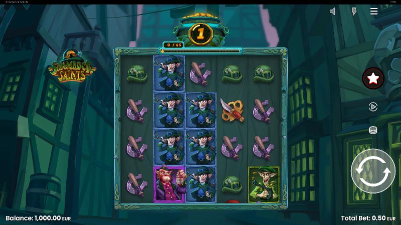 Shamrock Saints slot game artwork