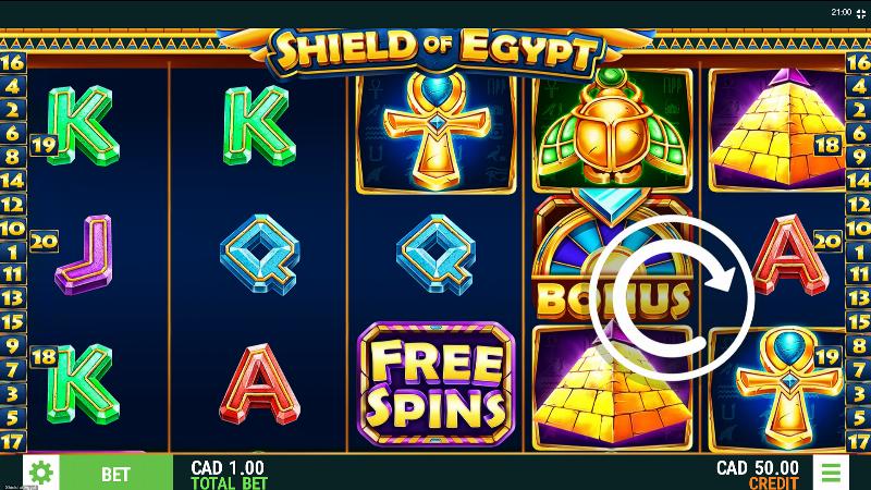 Shield Of Egypt slot game artwork