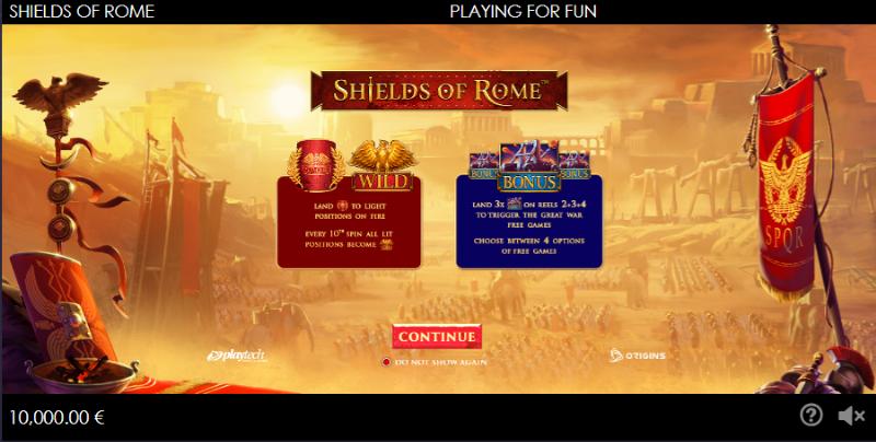 Shields Of Rome slot game artwork