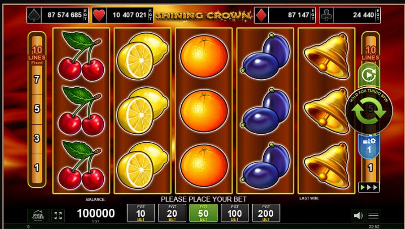 Shining Crown slot game artwork