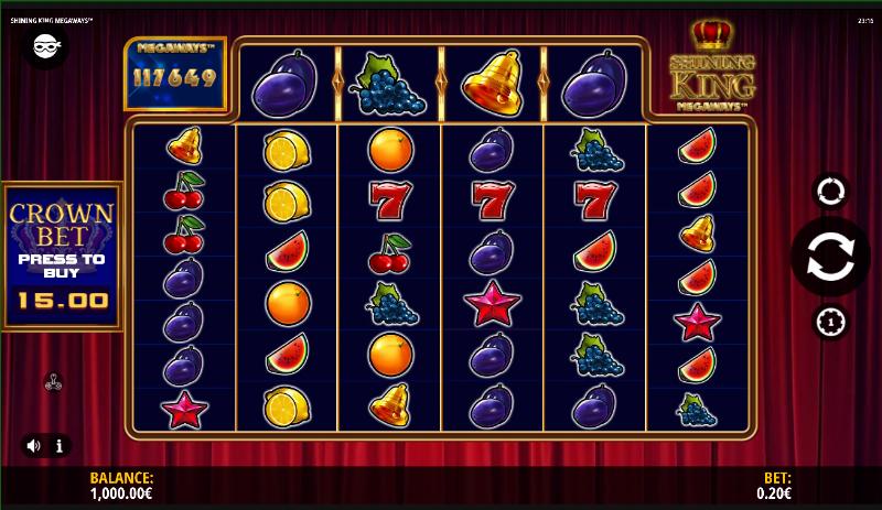 Shining King Megaways slot game artwork
