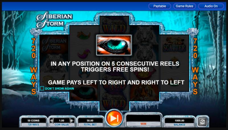 Siberian Storm slot game artwork