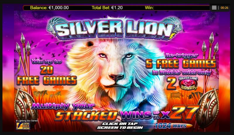 Silver Lion slot game artwork