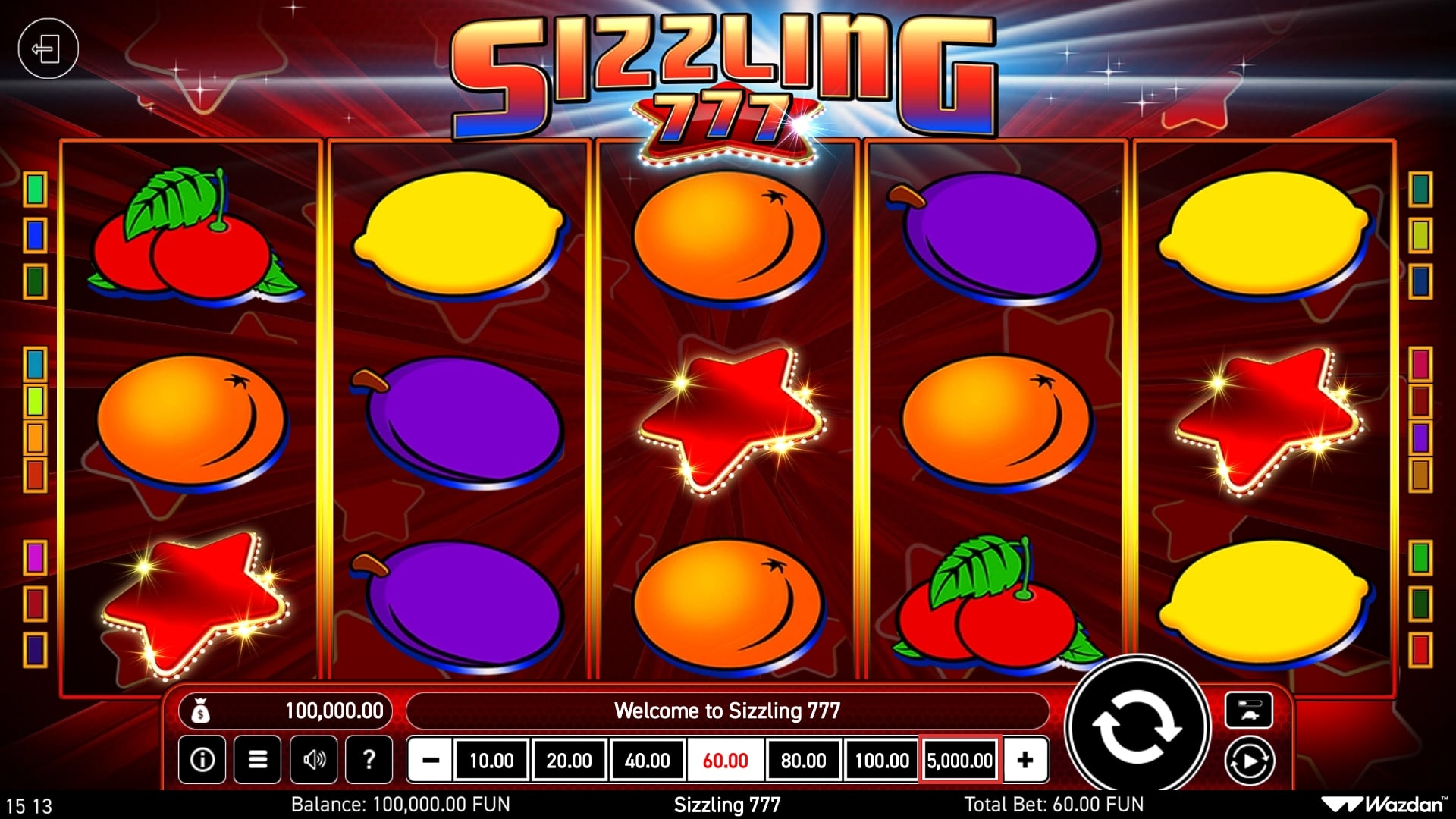Sizzling 777 slot game artwork