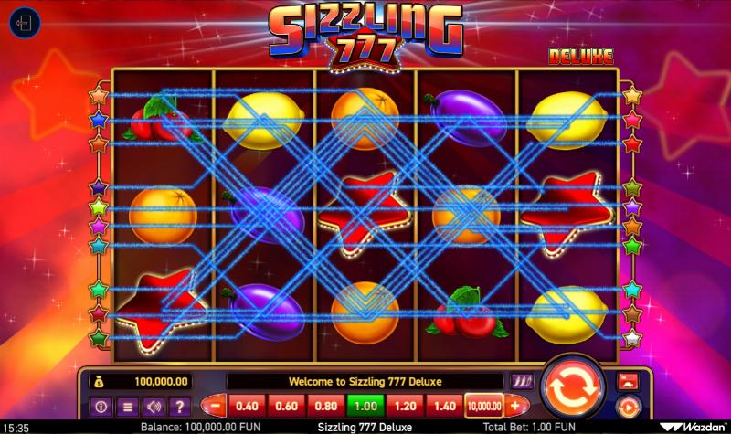 Sizzling 777 Deluxe slot game artwork
