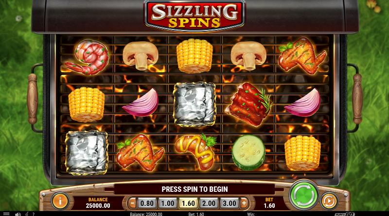 Sizzling Spins slot game artwork