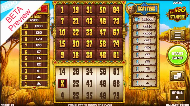 Slingo Stampede slot game artwork