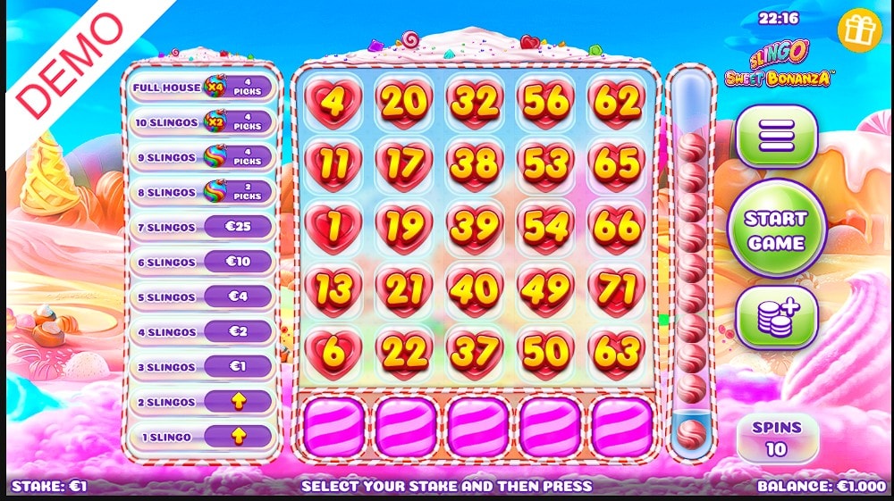 Slingo Sweet Bonanza slot game artwork