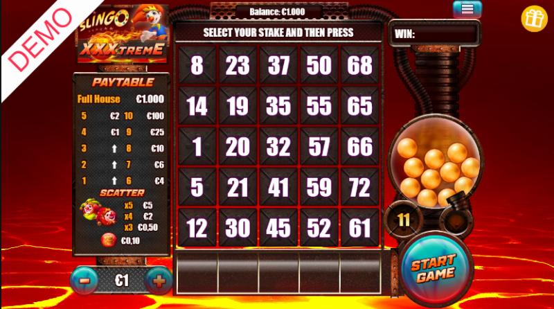 Slingo Xxxtreme slot game artwork