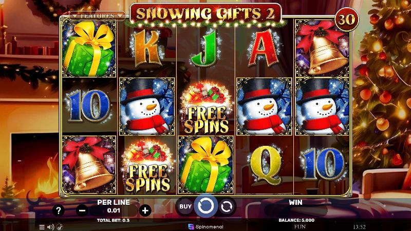 Snowing Gifts 2 slot game artwork