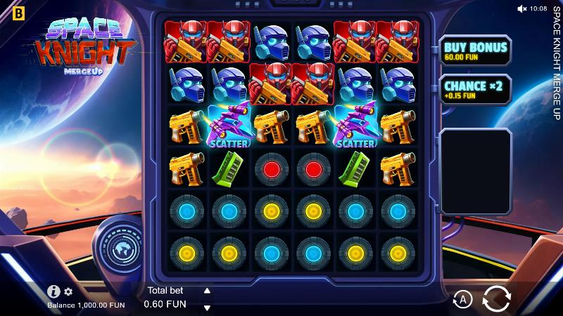 Space Knight Merge Up slot game artwork