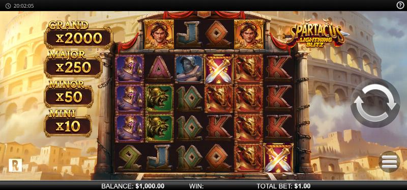 Spartacus Lightning Blitz slot game artwork