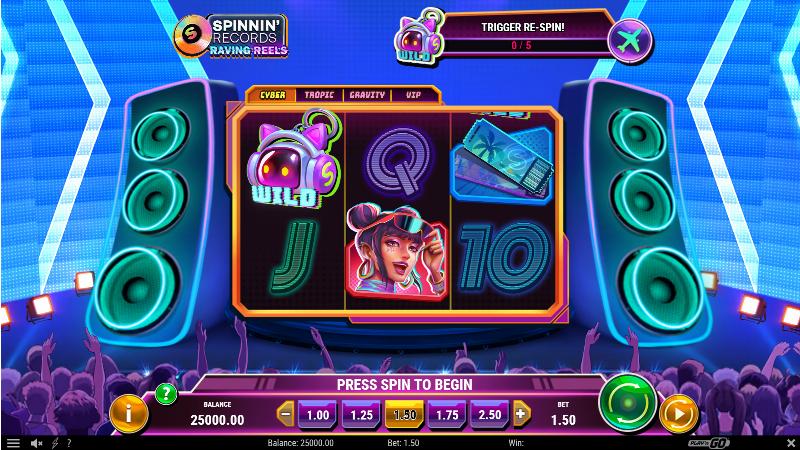 Spinnin’ Records Raving Reels slot game artwork