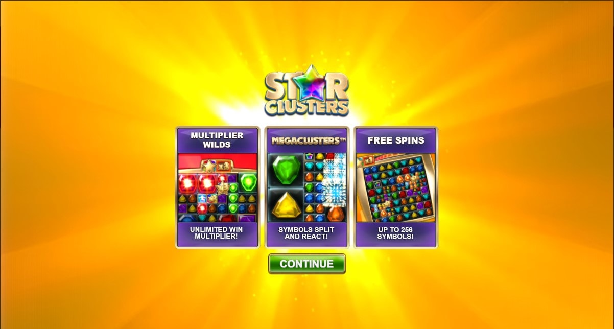 Star Clusters Megaclusters slot game artwork