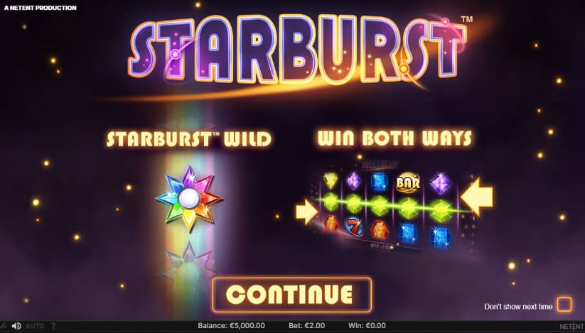 Starburst slot game artwork