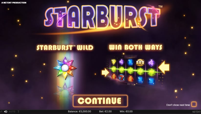 Starburst slot game artwork