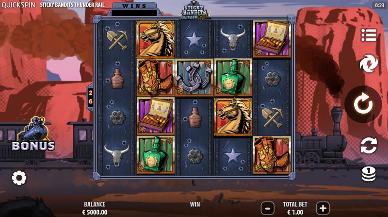 Sticky Bandits Thunder Rail slot game artwork