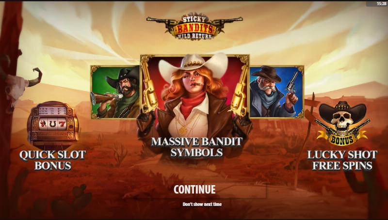Sticky Bandits: Wild Return slot game artwork