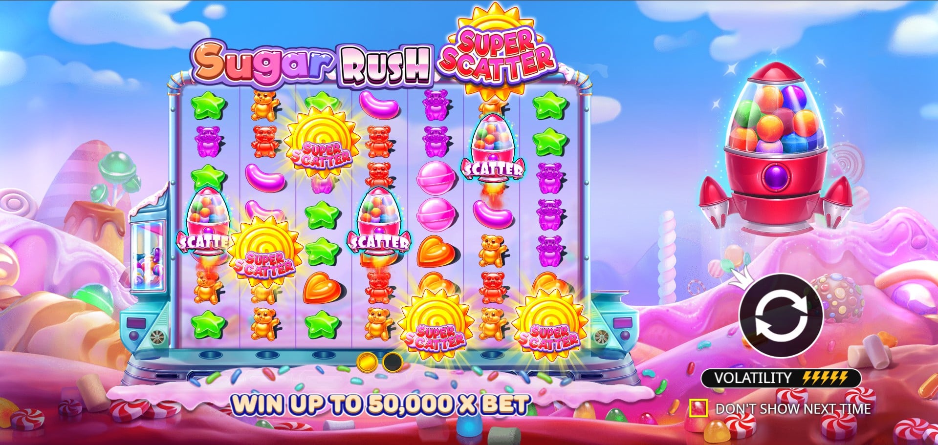 Sugar Rush Super Scatter slot game artwork