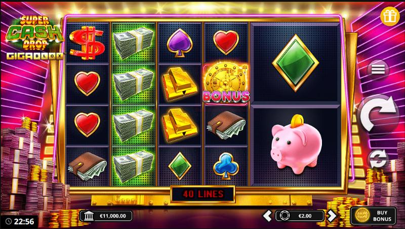 Super Cash Drop Gigablox slot game artwork