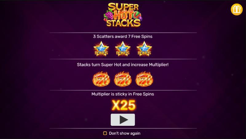 Super Hot Stacks slot game artwork