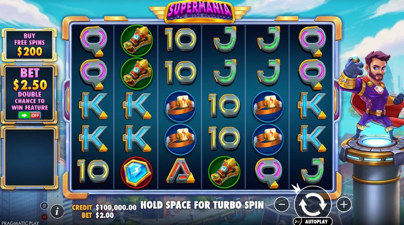 Supermania slot game artwork