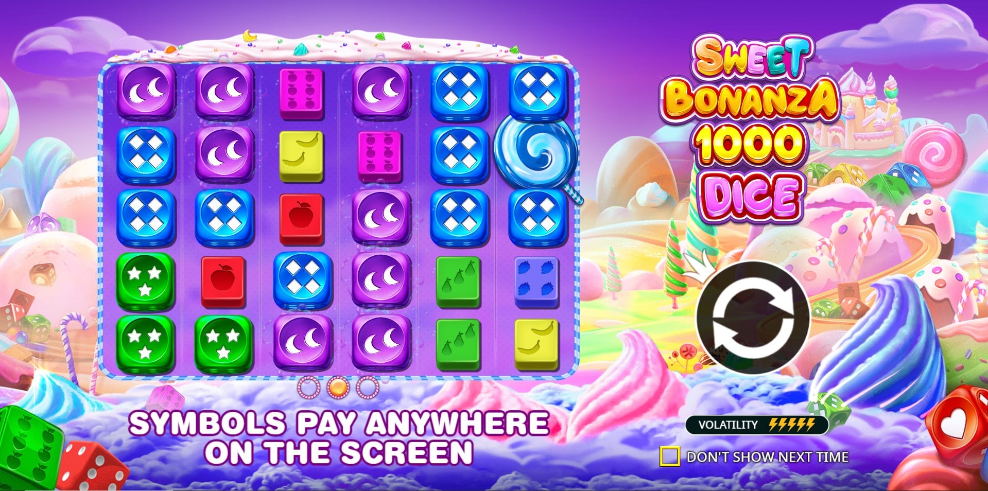 Sweet Bonanza 1000 Dice slot game artwork