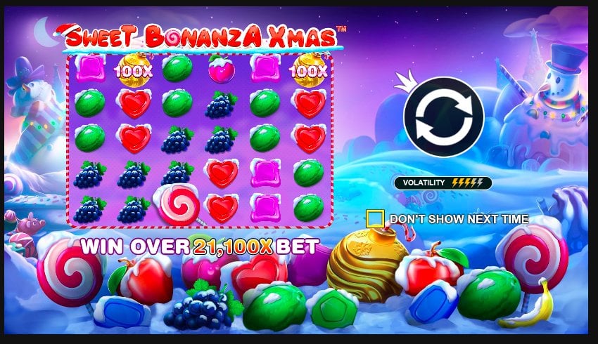 Sweet Bonanza Xmas slot game artwork