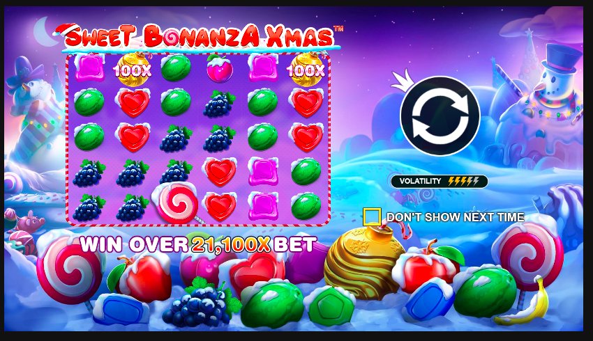 Sweet Bonanza Xmas slot game artwork