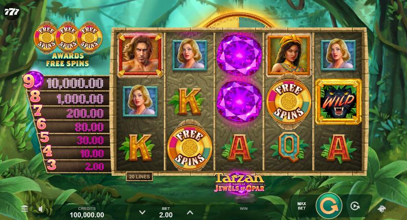 Tarzan And The Jewels Of Opar slot game artwork