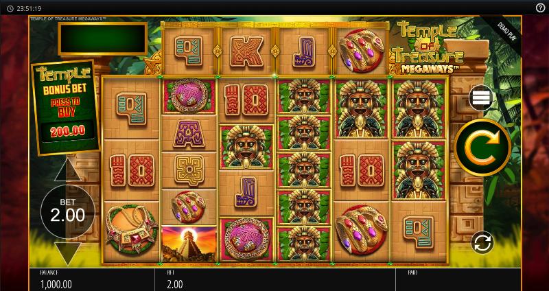 Temple Of Treasure Megaways slot game artwork