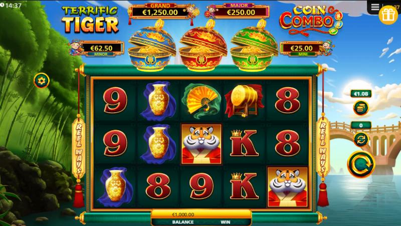 Terrific Tiger Coin Combo slot game artwork