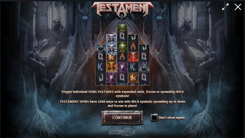 Testament slot game artwork