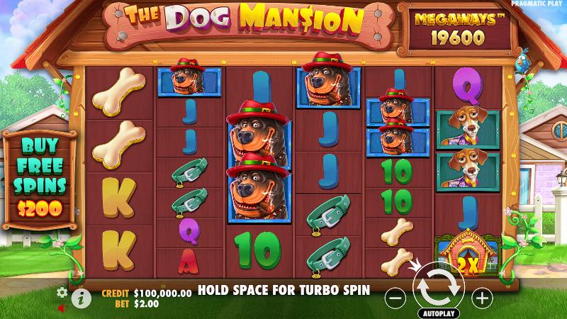 The Dog Mansion Megaways Enhanced Rtp slot game artwork