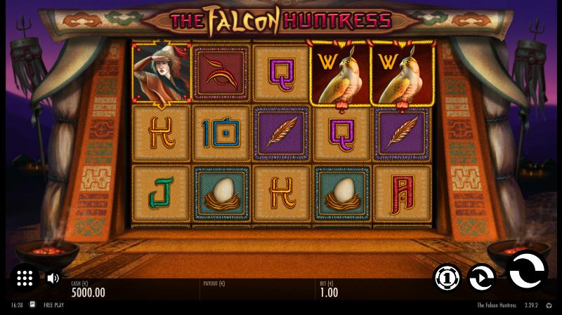 The Falcon Huntress slot game artwork