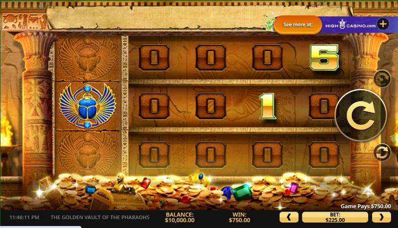 The Golden Vault Of The Pharaohs slot game artwork