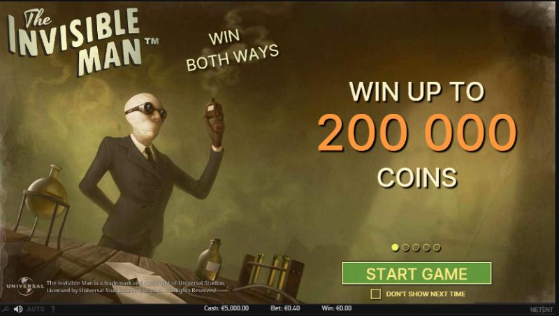 The Invisible Man slot game artwork