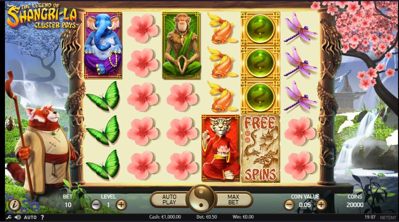 The Legend Of Shangri-La: Cluster Pays slot game artwork