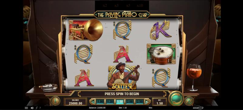 The Paying Piano Club slot game artwork