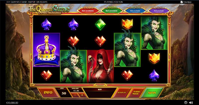 The Queen’s Curse Empire Treasures slot game artwork