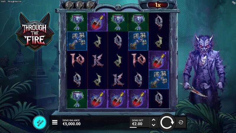 Through The Fire slot game artwork