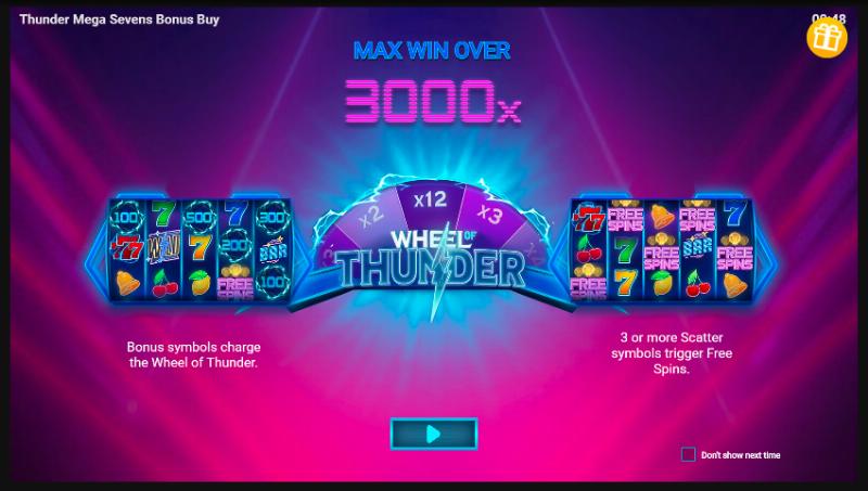 Thunder Mega Sevens slot game artwork