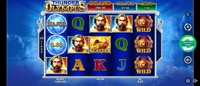 Thunder Of Olympus slot game artwork
