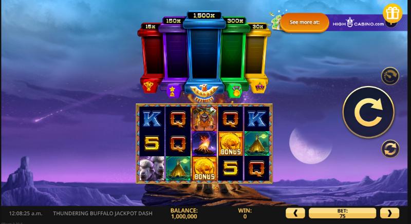Thundering Buffalo: Jackpot Dash slot game artwork