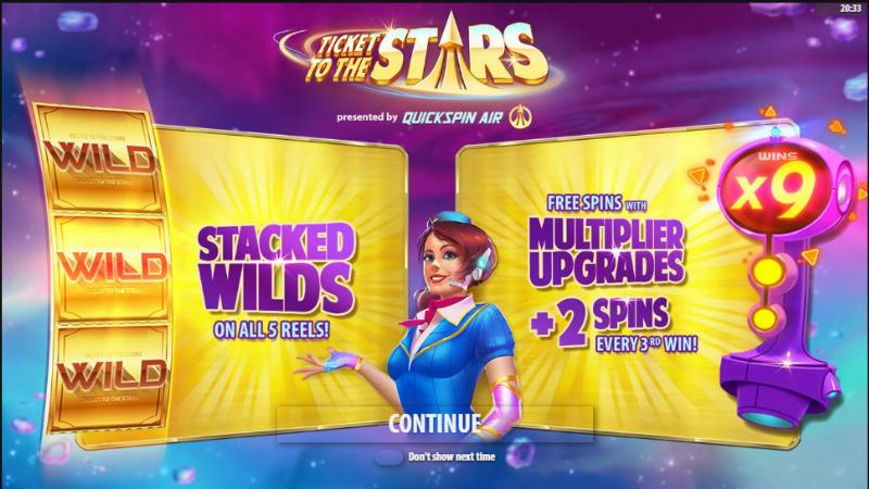 Ticket To The Stars slot game artwork