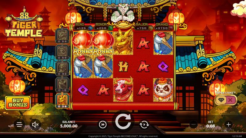 Tiger Temple 88 slot game artwork