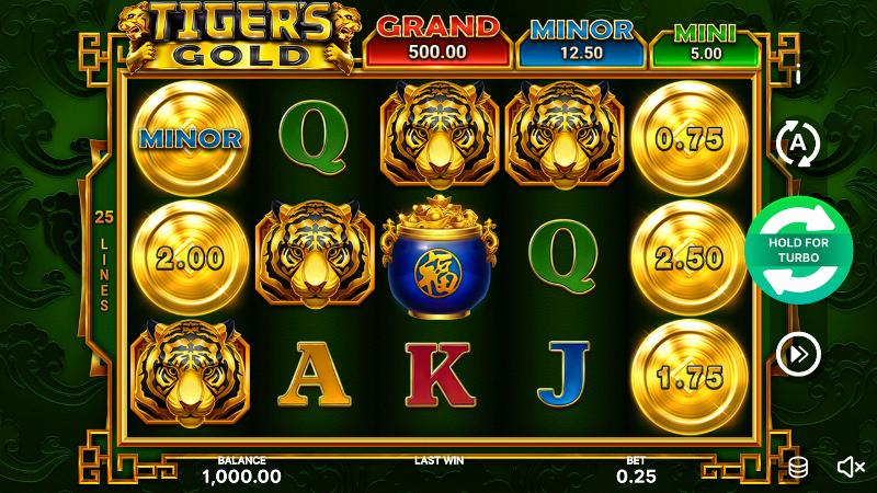 Tiger’s Gold: Hold And Win slot game artwork