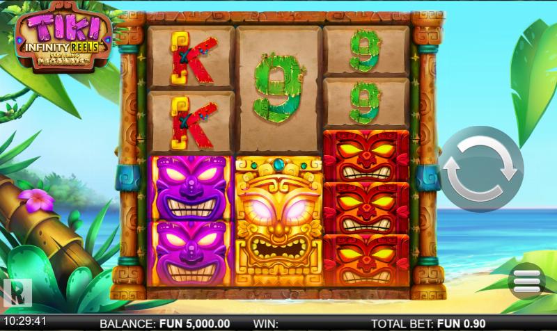 Tiki Infinity Reels Megaways slot game artwork