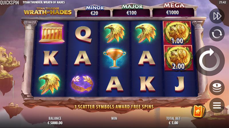 Titan Thunder: Wrath Of Hades slot game artwork